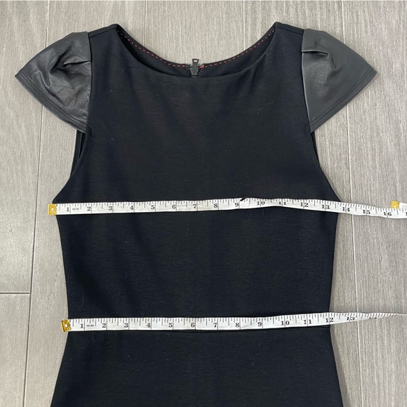 Alice + Olivia Gracie Leather Cap Sleeve Dress Size 0 Employed Career Cocktail - Picture 11 of 13
